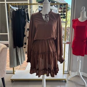 Vine & Love Chocolate Long Sleeve Dress